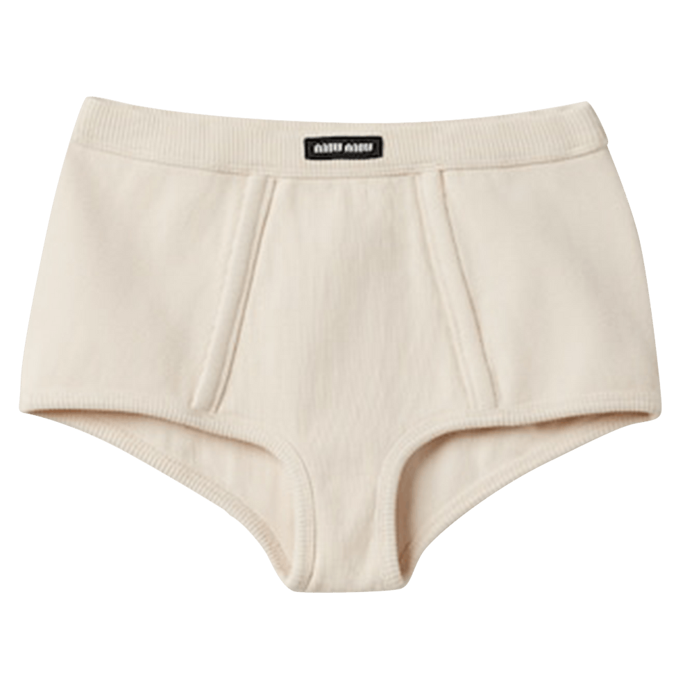 muimui Buy Miu Miu Ribbed Boxer Shorts 'Natural' - SP9445 1464