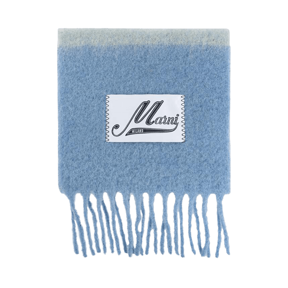 MARNI| (SCMC0122Y0 UAW037 STC68) Buy Marni Striped Brushed Alpaca Mohair Scarf 'Lake