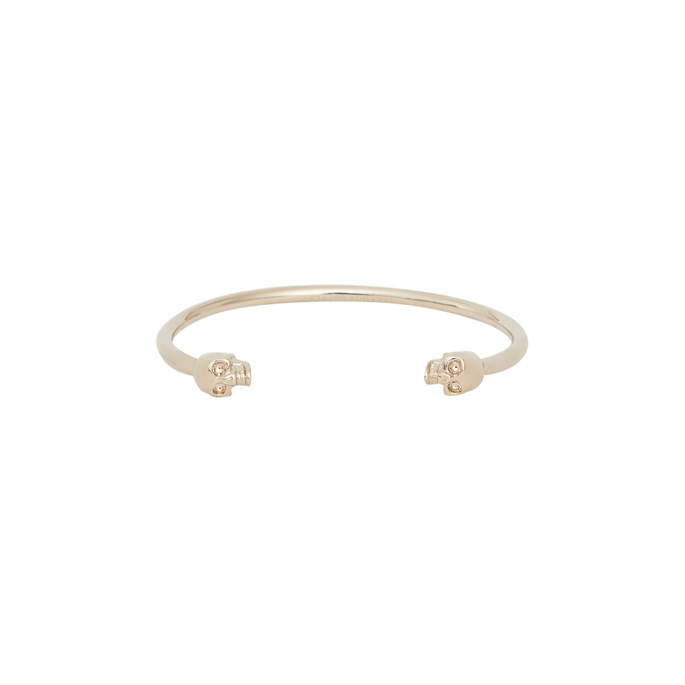 Buy Alexander McQueen Thin Twin Skull Bracelet 'Light Gold