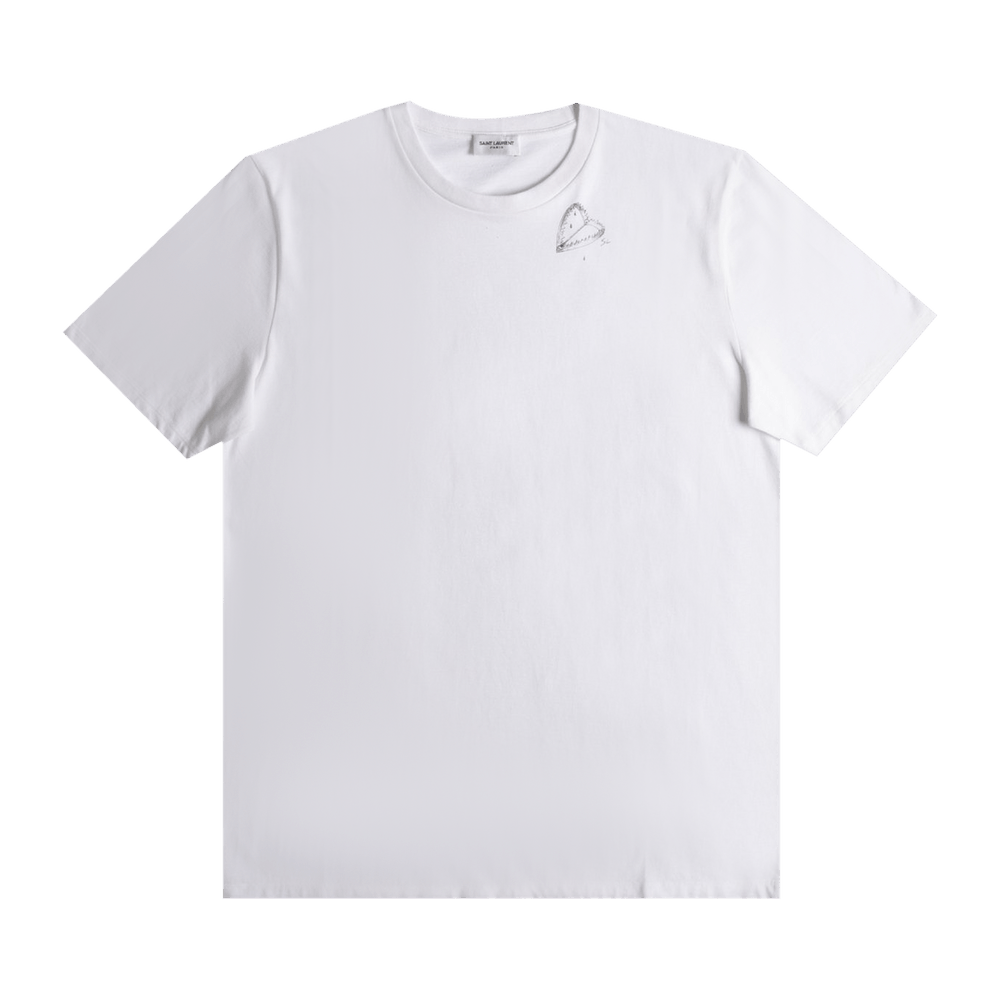 Buy Saint Laurent Heart Logo T-Shirt 'White' - 632713 YBWG2