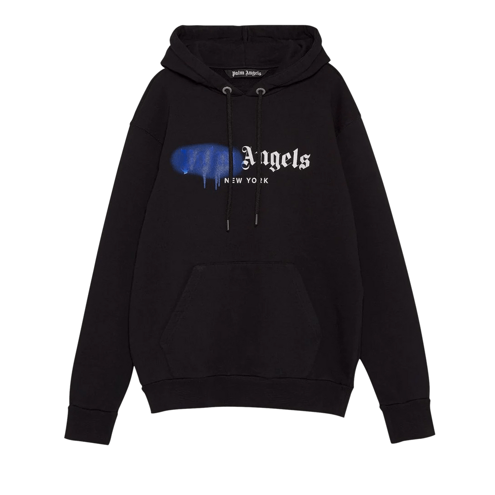 Black and blue palm angels hoodie on sale