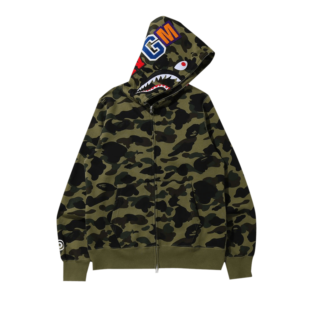 Buy BAPE 1st Camo Shark Full Zip Hoodie Green 1H20 115 009 GREEN GOAT AU