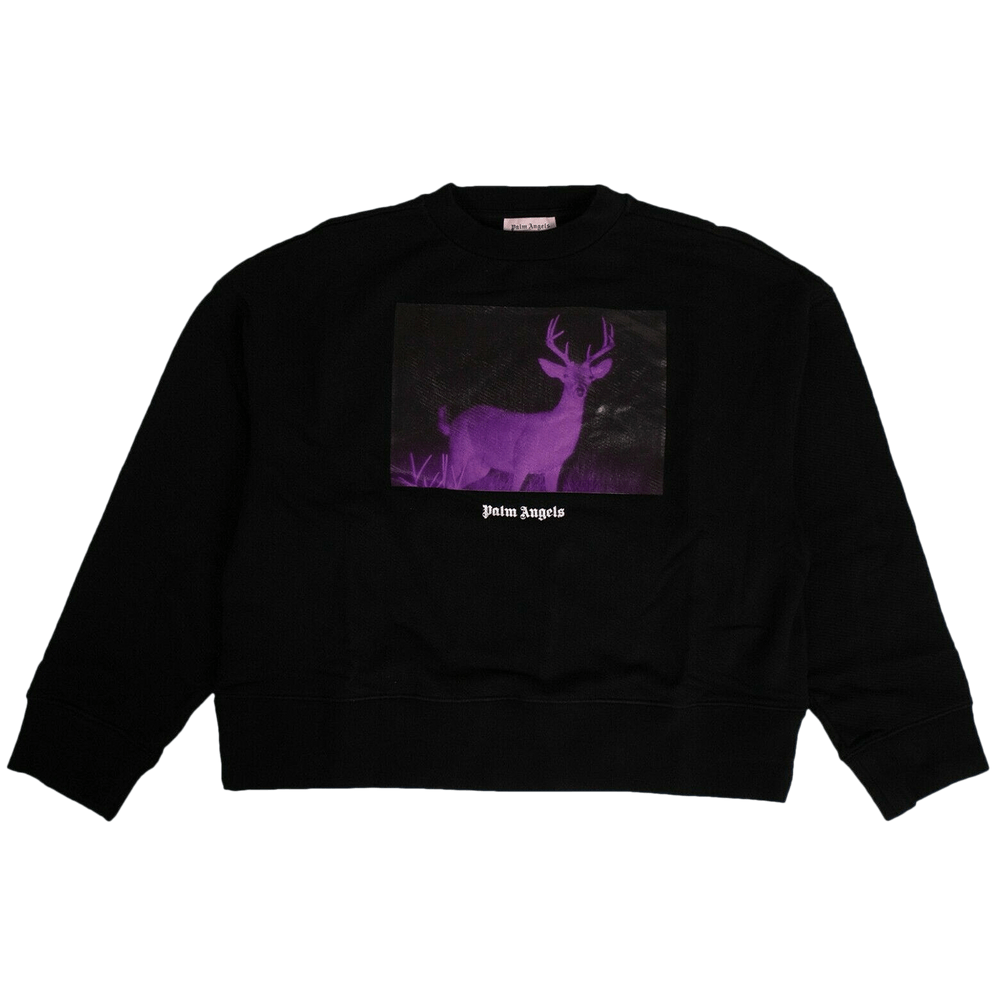 【PALM ANGELS】 NIGHT VISION DEER CREWNECK Palm Angels Night Vision Deer Tee White Sz XL New With Tags