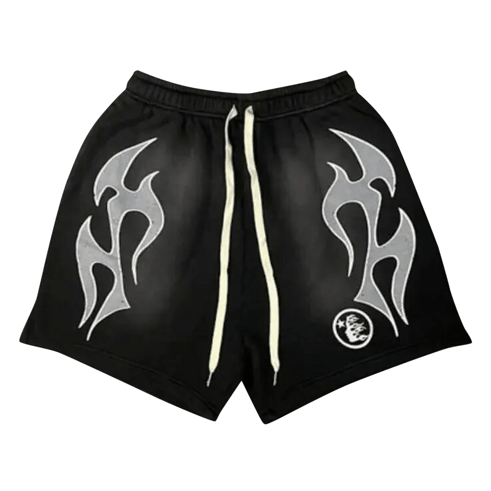 Size xl Hellstar Flame Shorts 'Black/Grey'