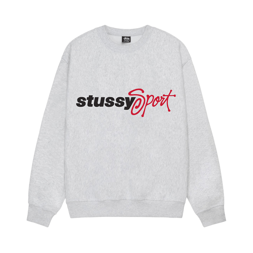 【STUSSY 24'】Stussy Sport Script Crew Stussy Sport Script Crew Ash Heather Men's - SS24 - US