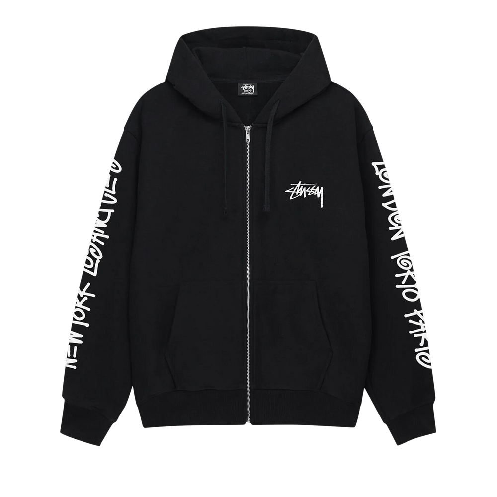 国内発送 送料関税込 日本完売品 STUSSY BIG CITIES ZIP HOODIE Buy Stussy Big Cities Zip Hoodie 'Black' - 1975014 BLAC | GOAT