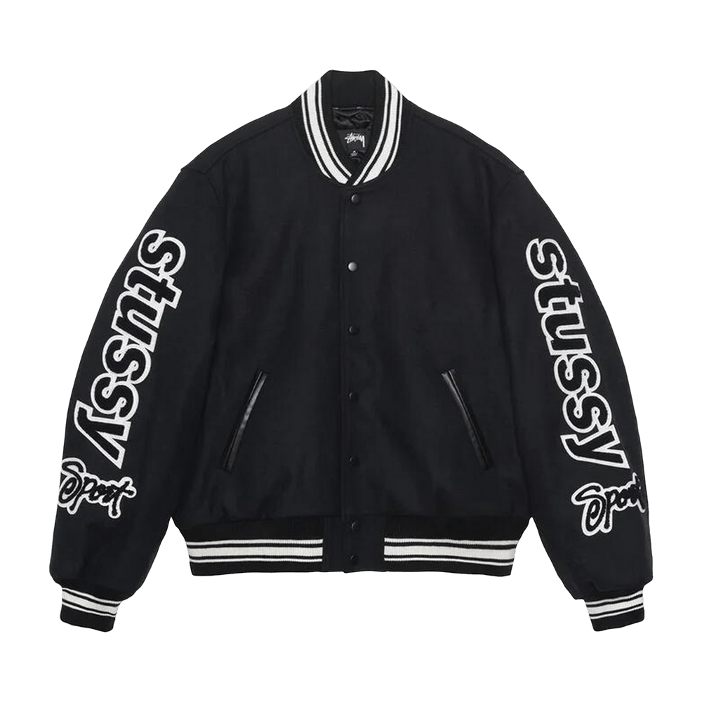Buy Stussy Competition Varsity Jacket 'Black' - 115748 BLAC | GOAT