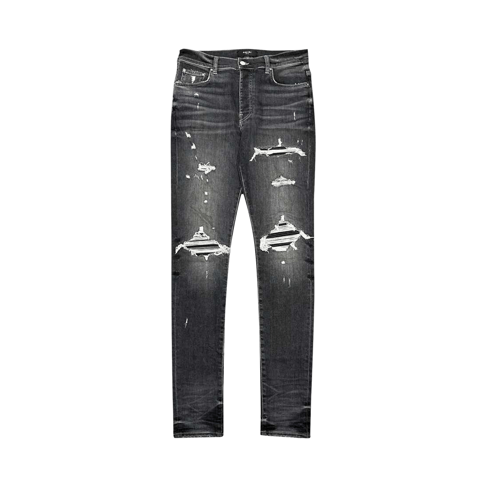 Amiri Mx1 Leather Skinny Jean in Storm Grey | FWRD