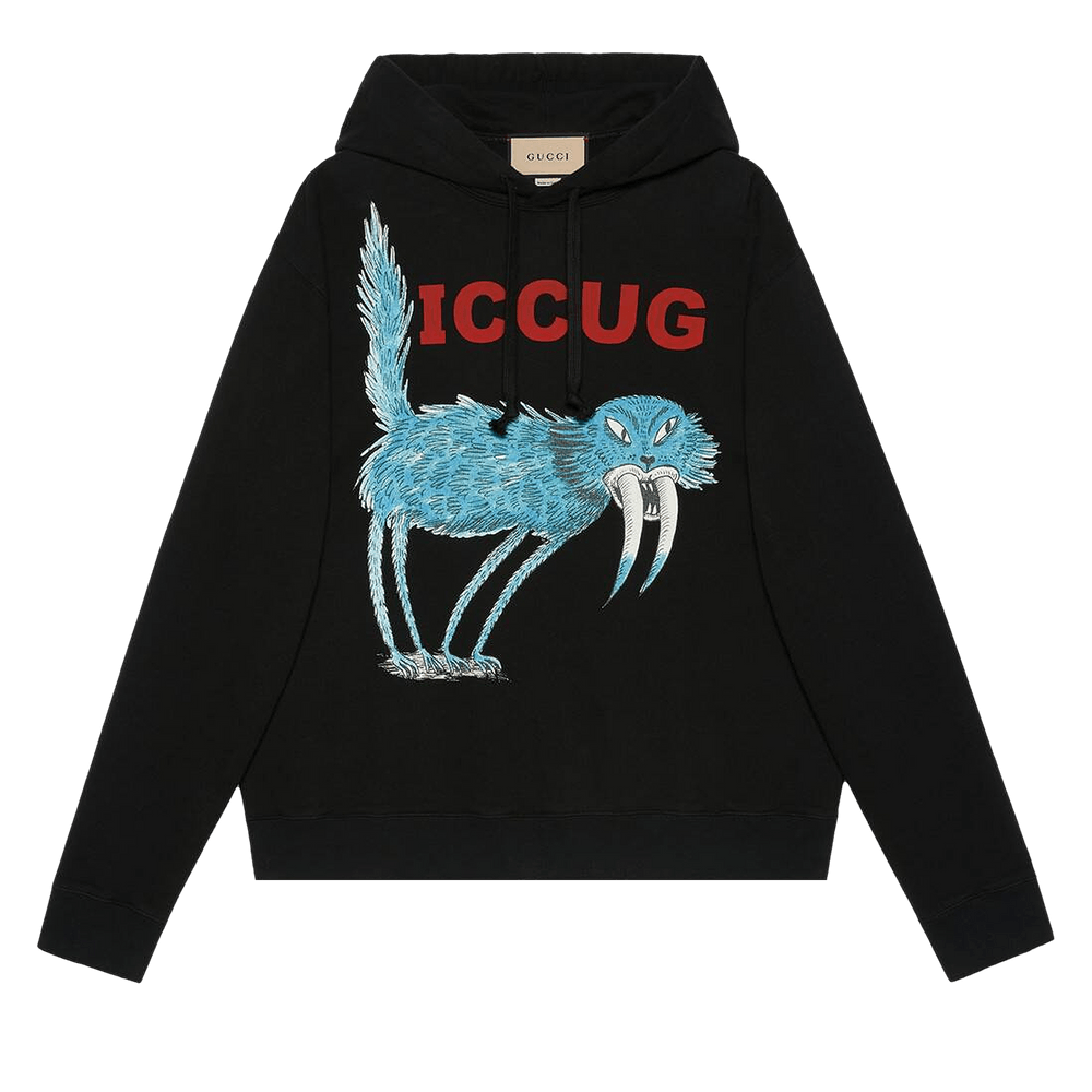 Buy Gucci Sweatshirt With Iccug Animal Print By Freya Hartas  'Black/Multicolor' - 646953 XJDJN 1082 | GOAT
