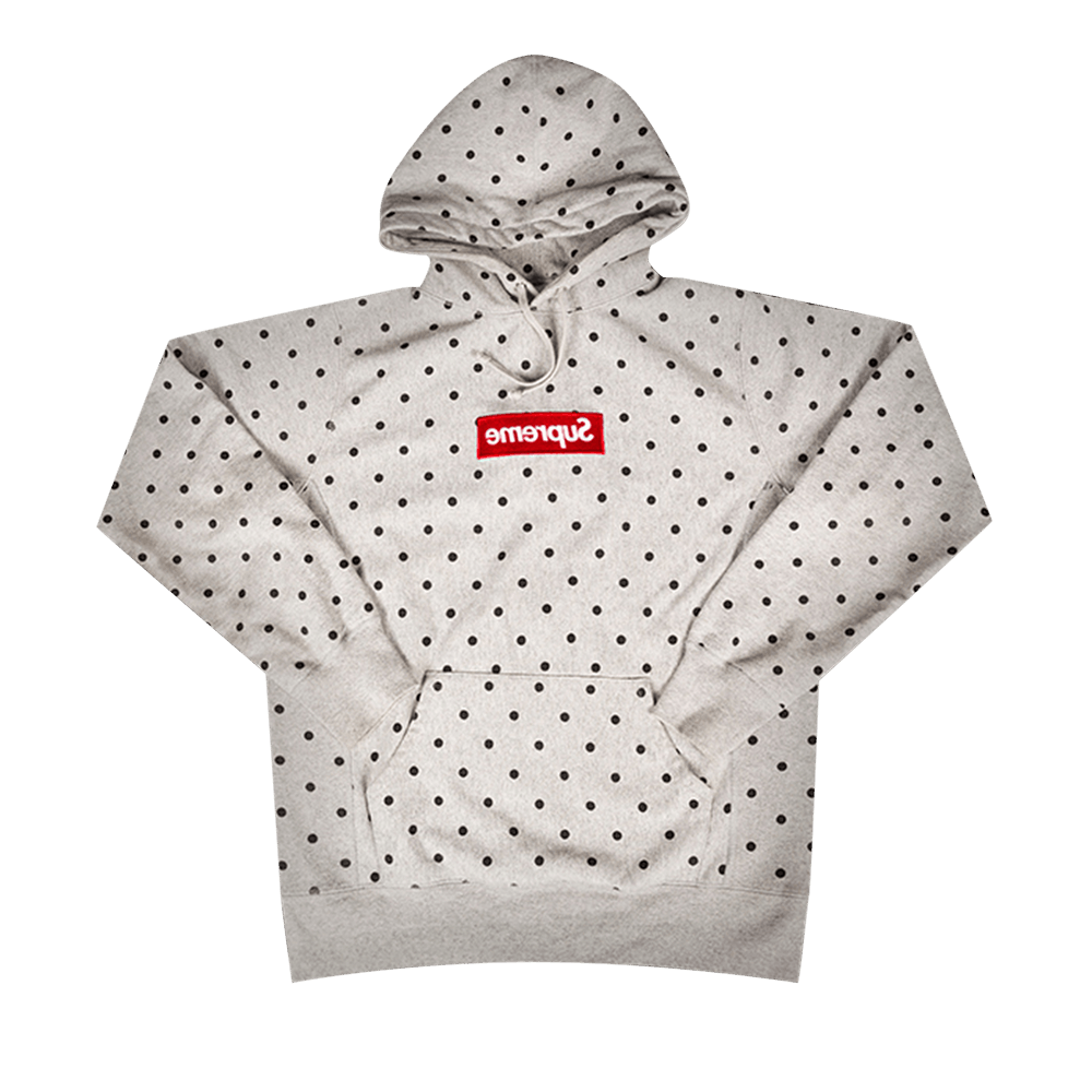 Buy Supreme x Comme des Garcons SHIRT Polka Dot Box Logo Hooded Sweatshirt Heather Grey SS12SW13 HEATHER GREY GOAT