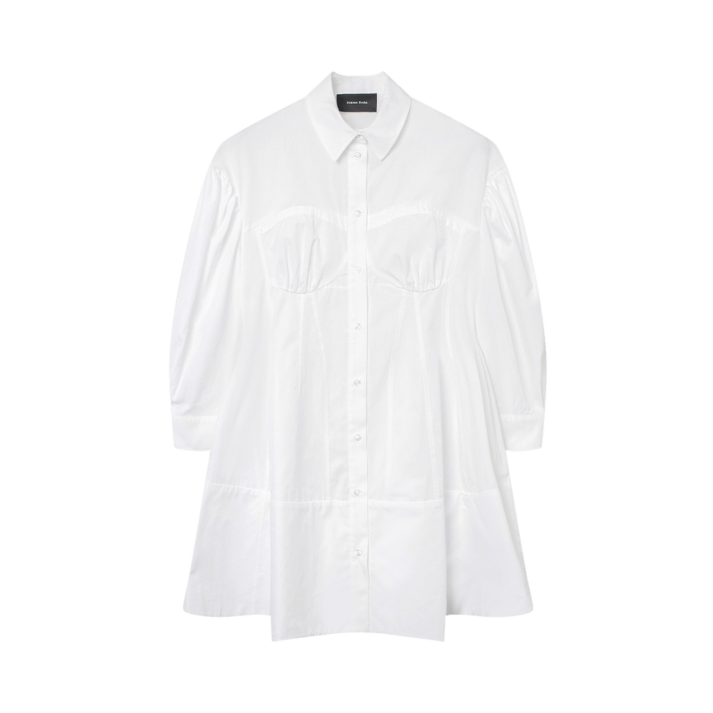 女の子向けプレゼント集結 Buy 5052 - 'White' Dress Shirt Detailed Corset Rocha Simone ワンピース