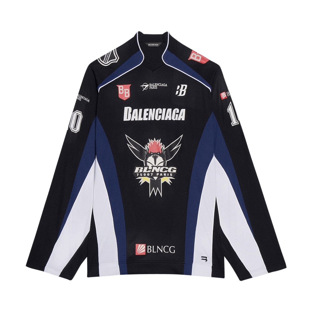 Buy Balenciaga Long-Sleeve Hockey Shirt 'Black/Ink/White