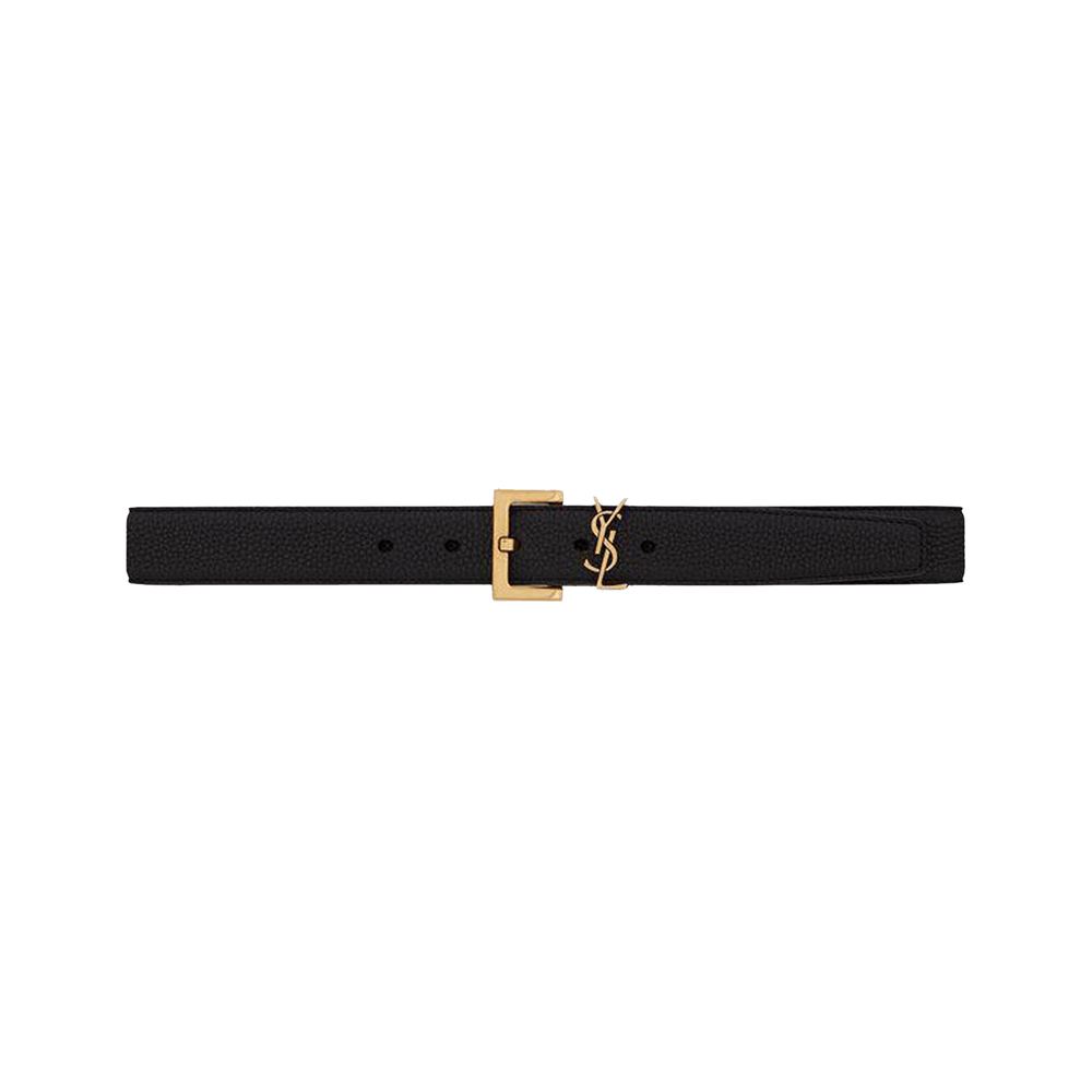 SAINT LAURENT PARIS｜ (634437 DTI0W 1000) Buy Saint Laurent Cassandre Belt With Square Buckle 'Noir
