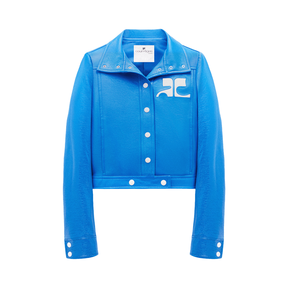 Buy Courrèges Reedition Vinyl Jacket 'Blue' - PERCBL005VY00147050