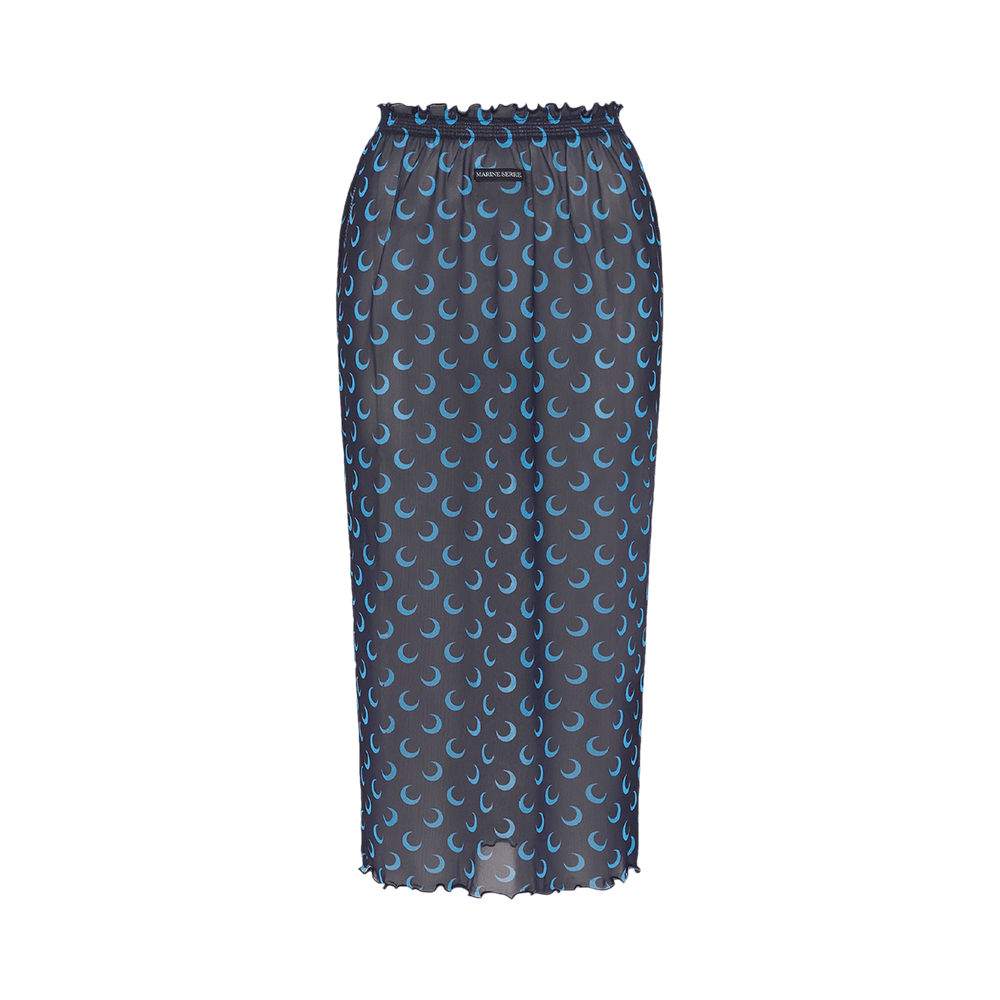 Buy Marine Serre Moon Printed Mesh Midi Skirt 'Navy' - WSK084A