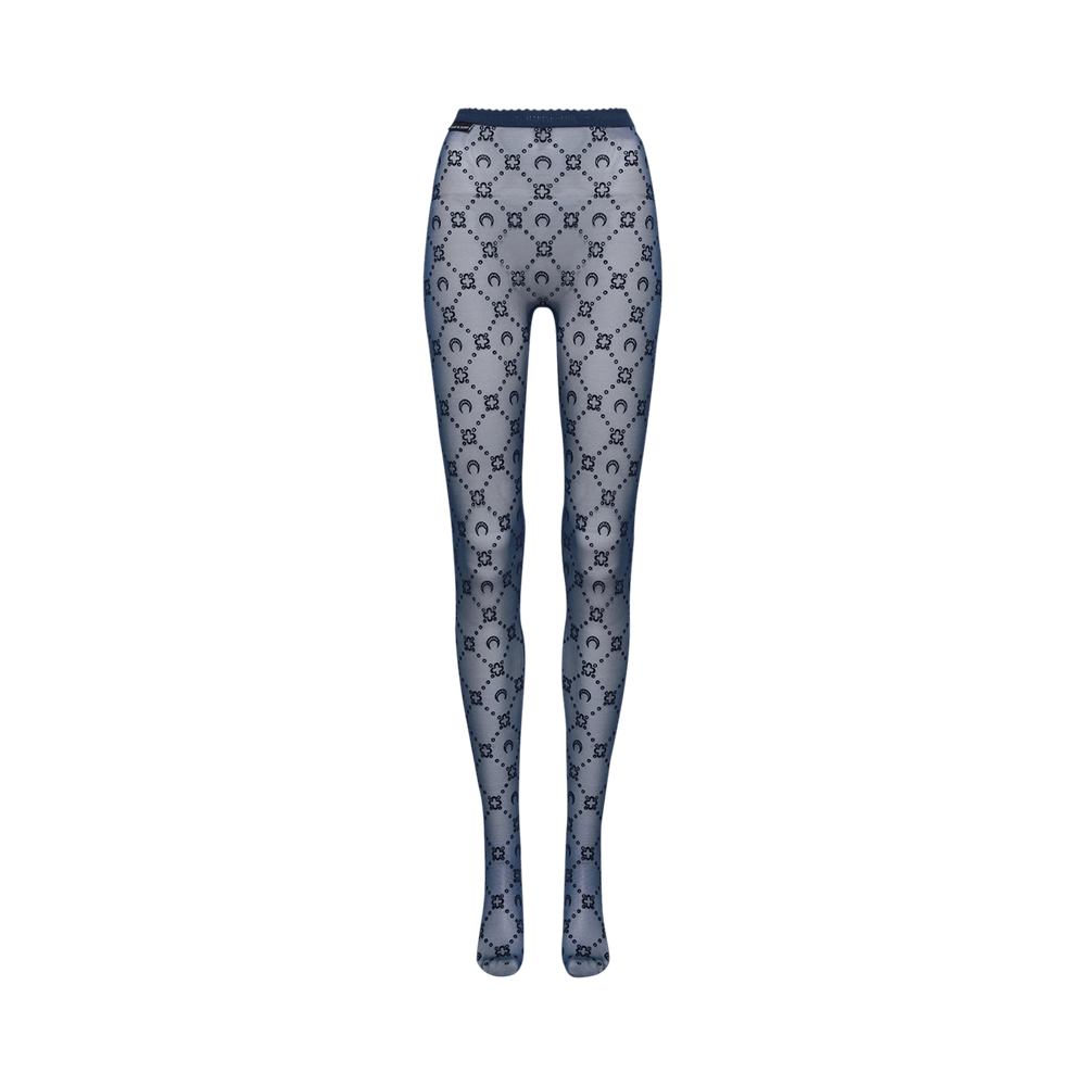 Buy Marine Serre Moonogram Mesh Flock Tights 'Navy' - WUW034A BL90