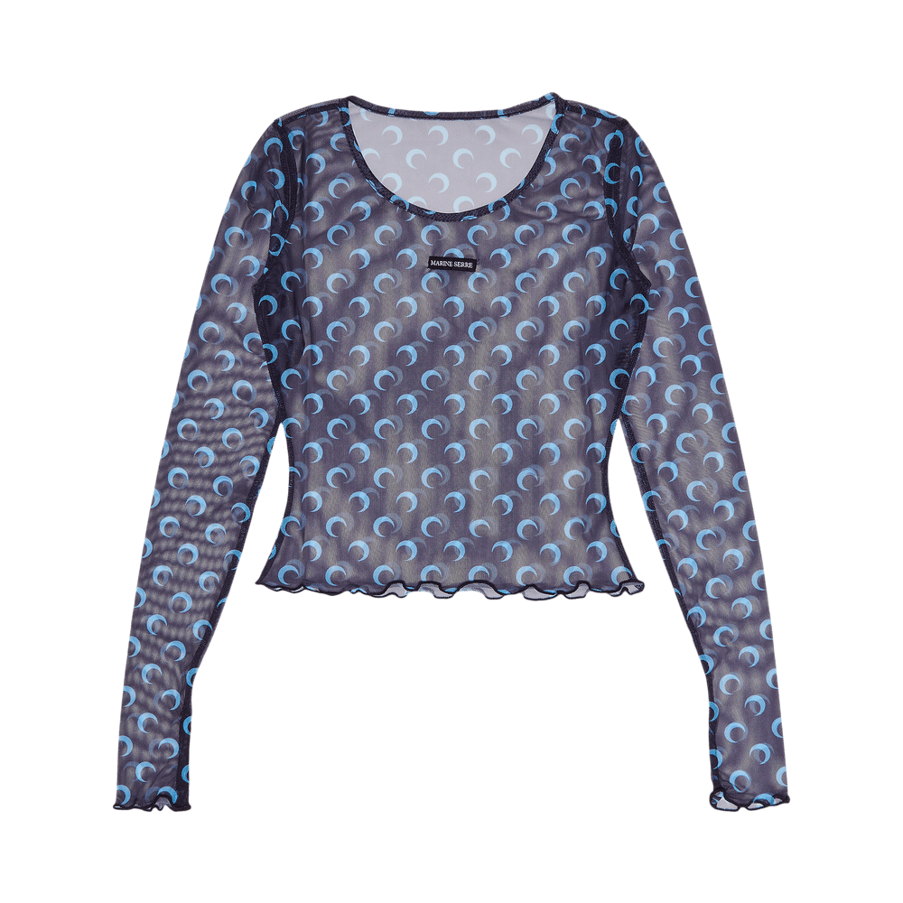 Marine Serre｜ (UST019ACJER0013 BL90) Recycled Moon Jersey Short Catsuit • Marine Serre