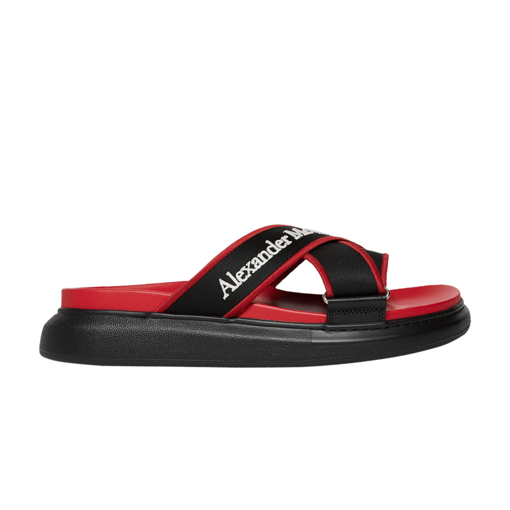 Alexander McQueen Oversized Hybrid Slide Red Black
