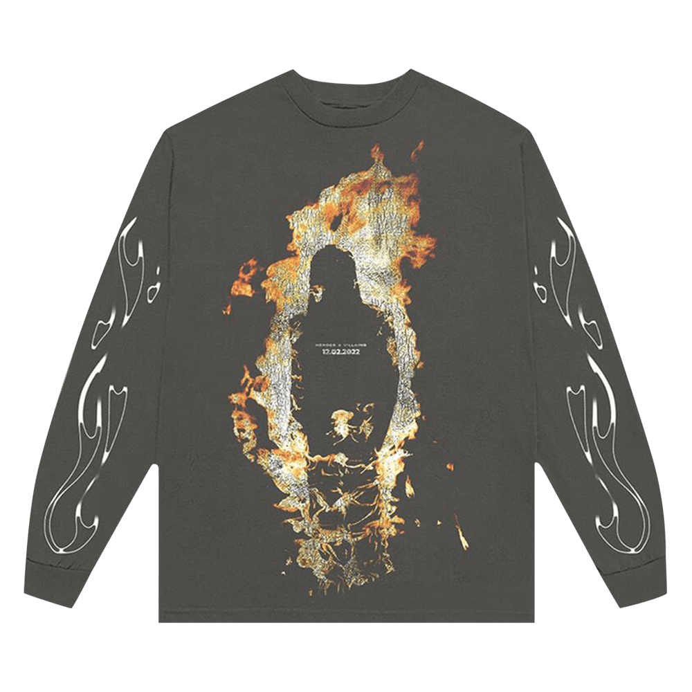 上品 x Boomin Metro Buy Hellstar 'Black Long-Sleeve Flame トップス