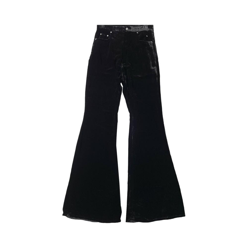 Buy Rick Owens Velvet Bolan Bootcut Pants 'Black