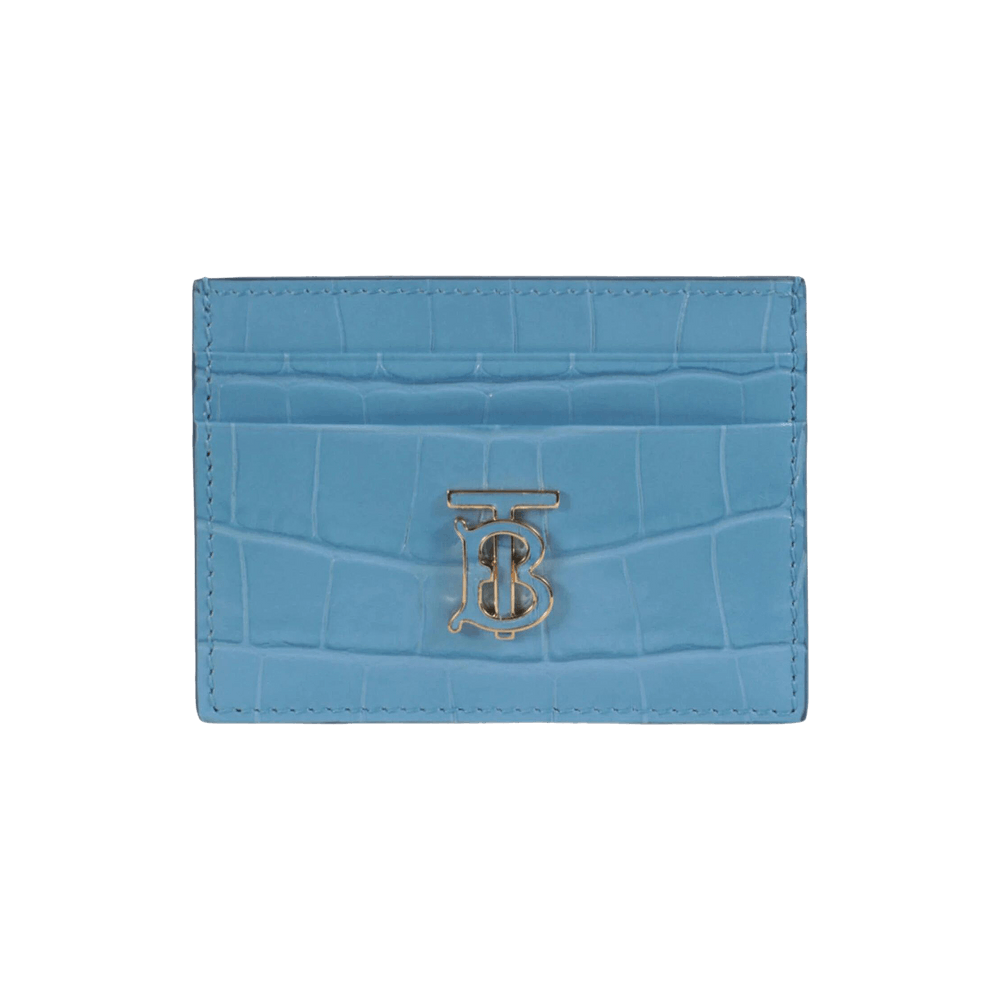 Buy Burberry Crocodile Embossed TB Card Holder 'Blue Buy Burberry Crocodile Embossed TB Card Holder 'Blue