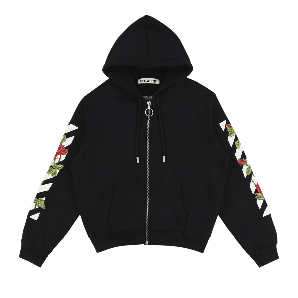 Off white black rose hoodie discount