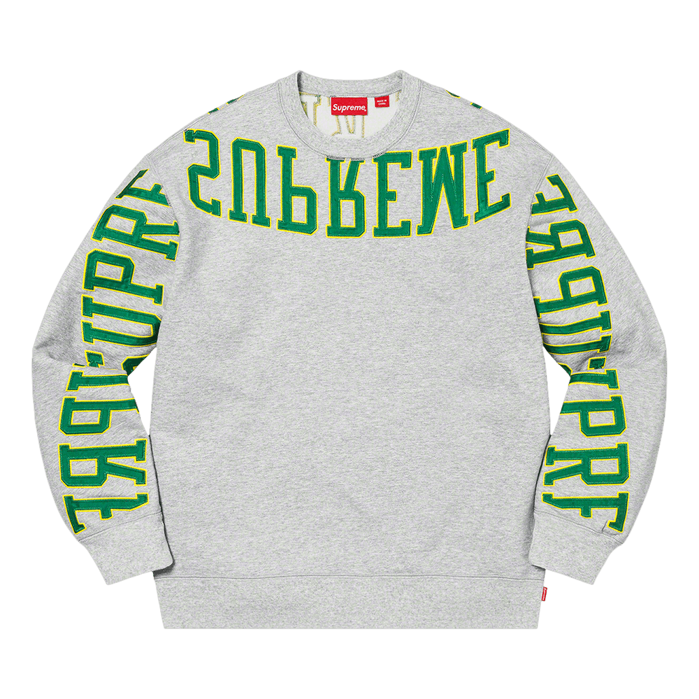 Supreme Big Arc Crewneck Heather Grey Size Large Gray - New