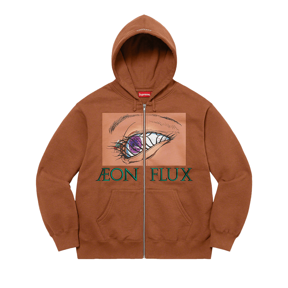 Buy Supreme Aeon Flux Zip Up Hooded Sweatshirt 'Brown' - SS22SW21
