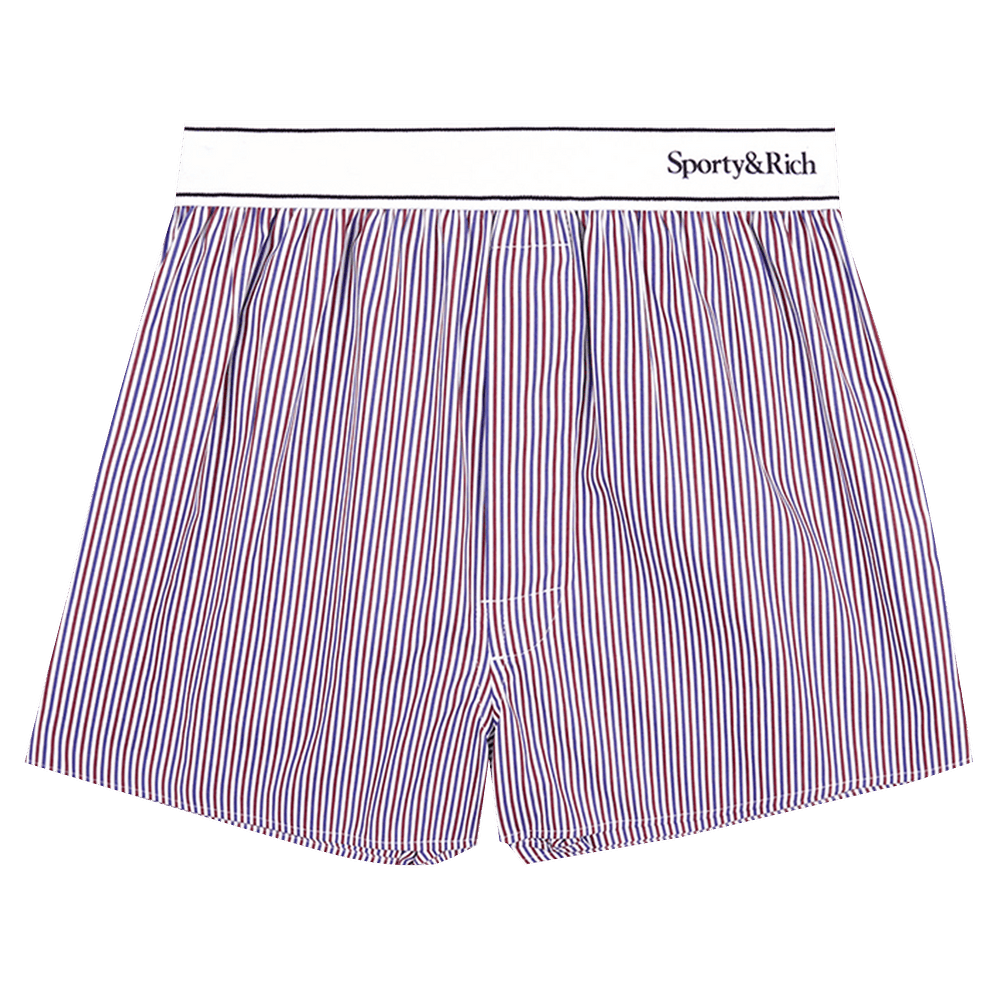 新品 Sporty & Rich Boxer Short ¥15,400 Serif Logo Boxer Short - White/Red/Navy – Sporty & Rich