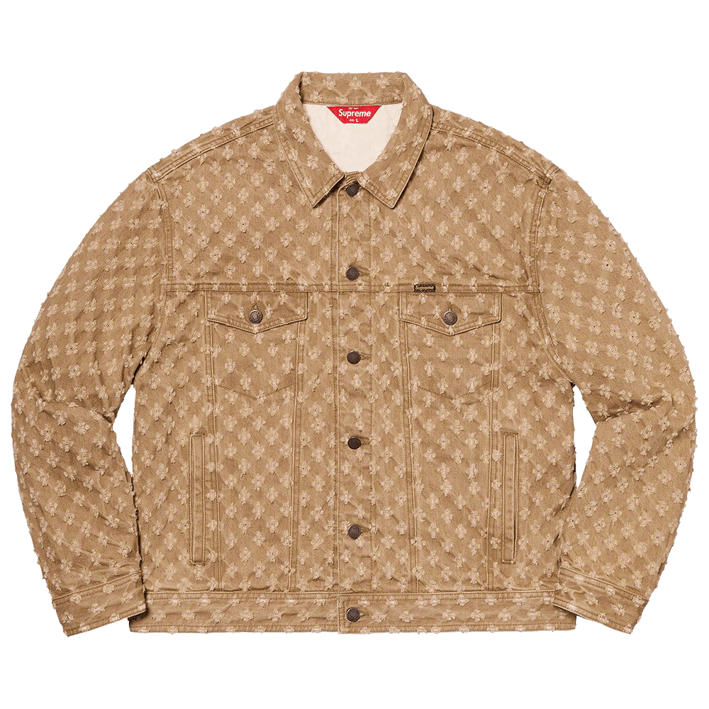 Buy Supreme Hole Punch Denim Trucker Jacket 'Brown