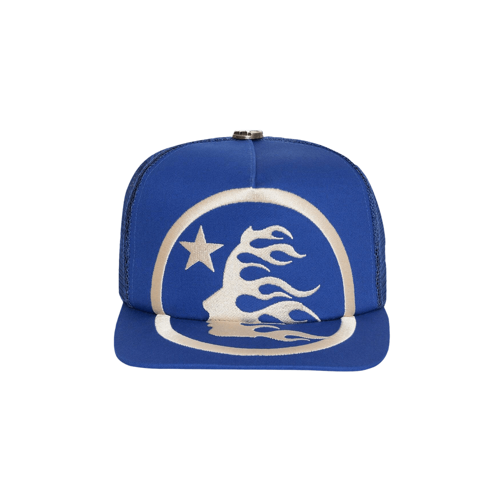 Buy Hellstar Big Logo Trucker Snapback Hat 'Blue' - HS01H01 BLUE