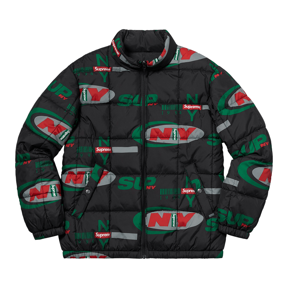 Buy Supreme NY Reversible Puffy Jacket Black FW18J17 BLACK GOAT CA