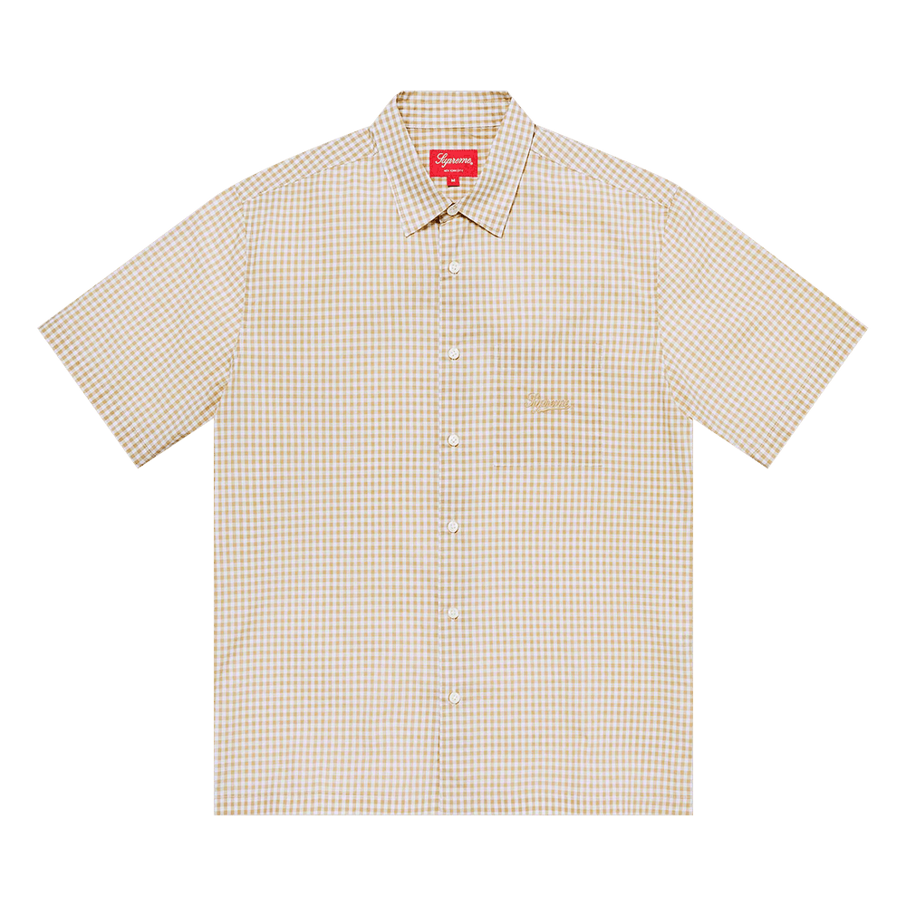 Buy Supreme Gingham Short-Sleeve Shirt 'Tan' - SS21S30 TAN | GOAT