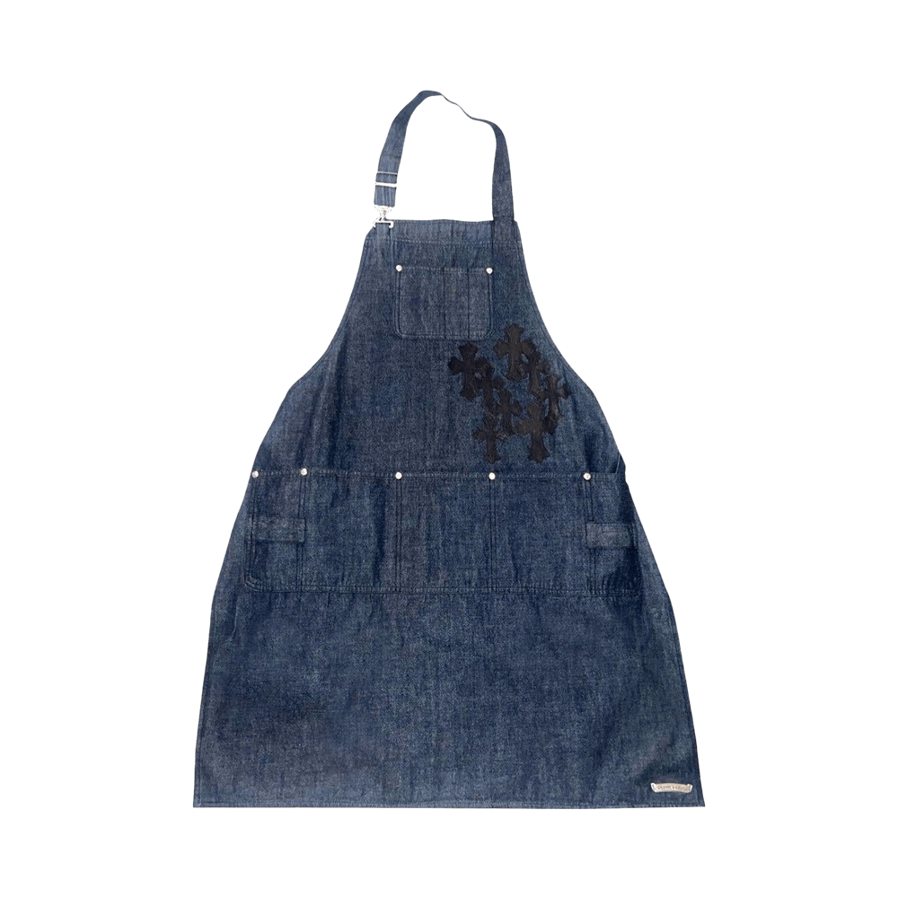 Buy Chrome Hearts Leather Cross Patch Denim Apron 'Blue' - 1383