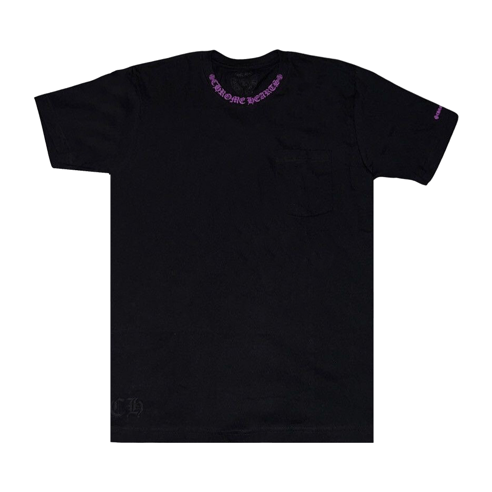 Buy Chrome Hearts Neck Logo Tee 'Black/Purple' - 1383