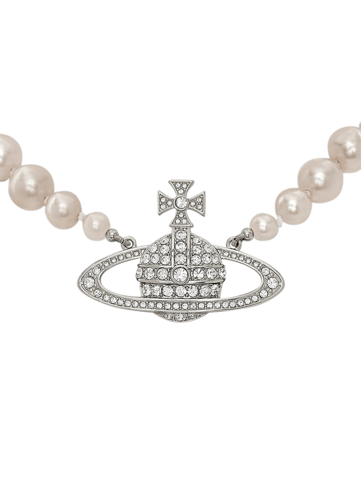 【Vivienne Westwood】One Low Pearl Bath Relief Necklace Vivienne Westwood Pearl Bas Relief Necklace | Harrods US