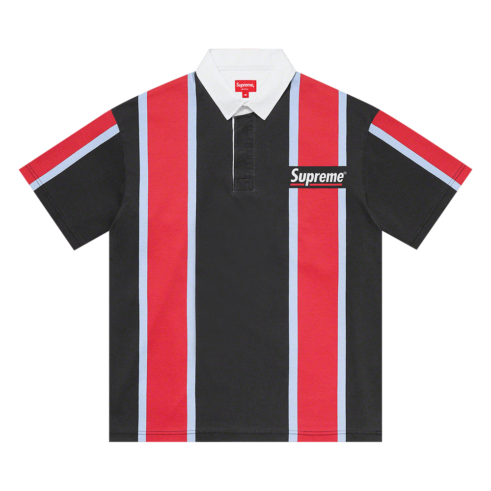 Buy Supreme Stripe Short-Sleeve Rugby 'Black' - SS21KN25 BLACK | GOAT
