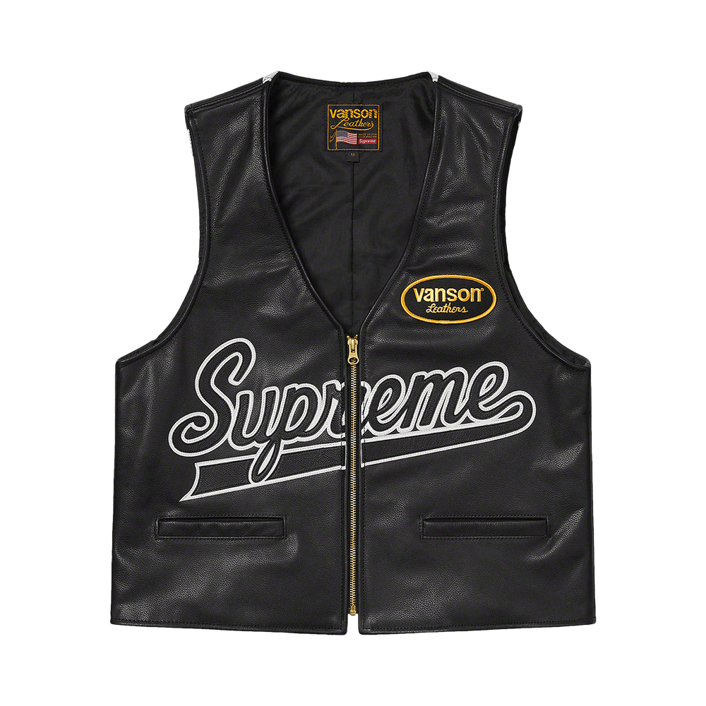 Buy Supreme x Vanson Leathers Spider Web Vest 'Black' - SS21J37
