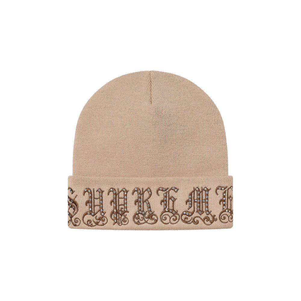 Buy Supreme Old English Rhinestone Beanie 'Tan' - SS21BN24 TAN | GOAT