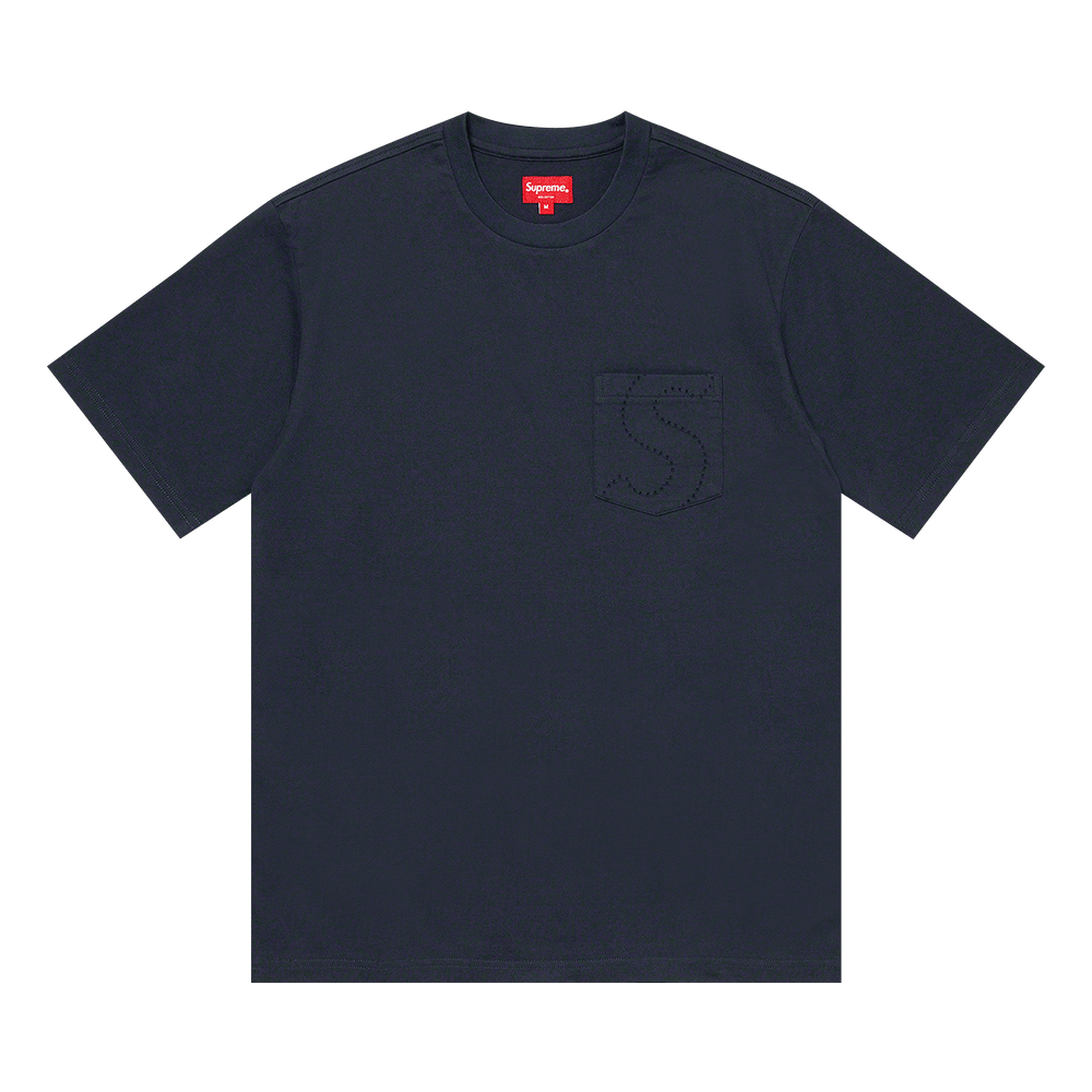 Buy Supreme Laser Cut S Logo Pocket Tee 'Navy' - SS21KN34 NAVY | GOAT