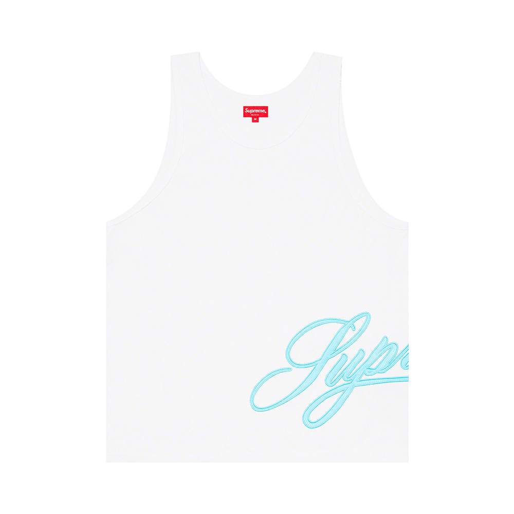 Buy Supreme Mesh Script Tank Top 'White' - SS21KN84 WHITE | GOAT