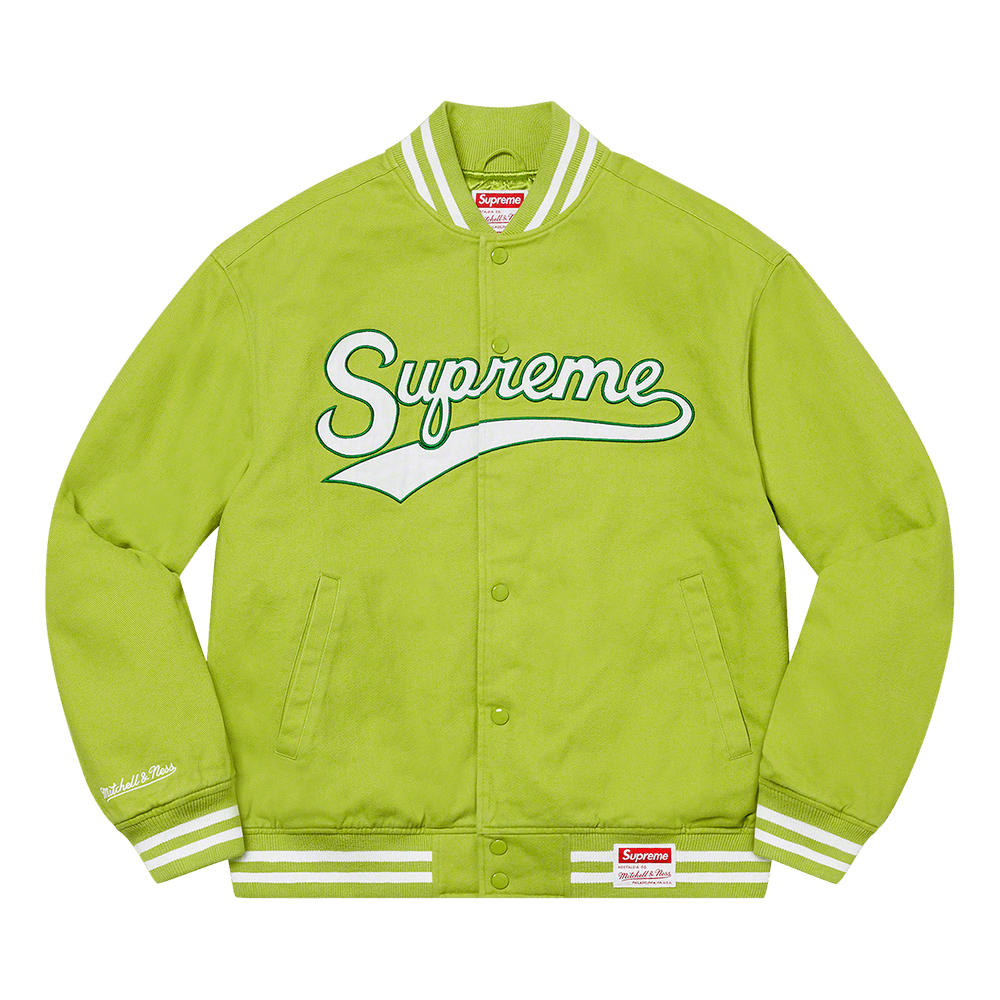 Buy Supreme x Mitchell & Ness Doughboy Twill Varsity Jacket 'Green
