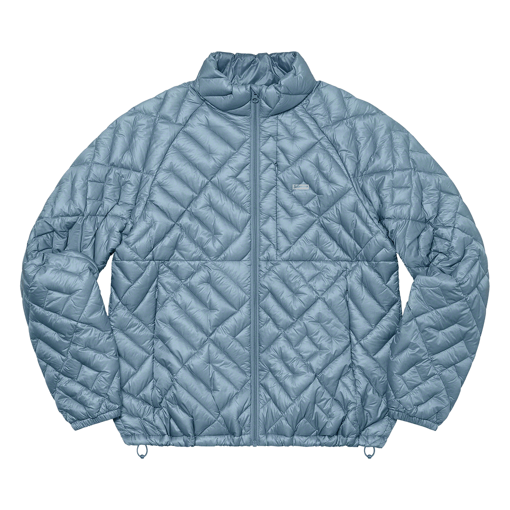 Buy Supreme Spellout Quilted Lightweight Down Jacket 'Slate