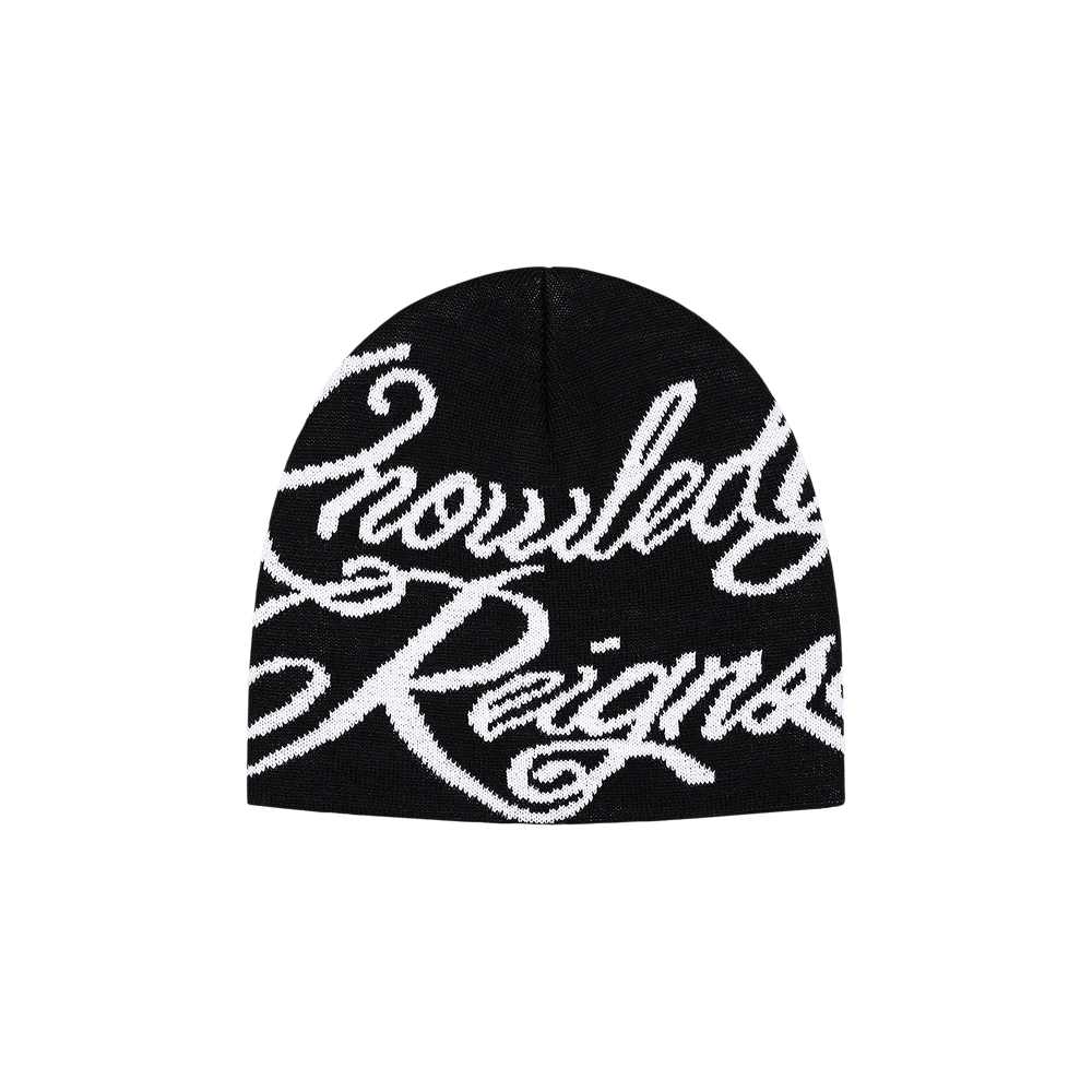 SS22 Supreme Knowledge Reigns Beanie Black Hat | eBay