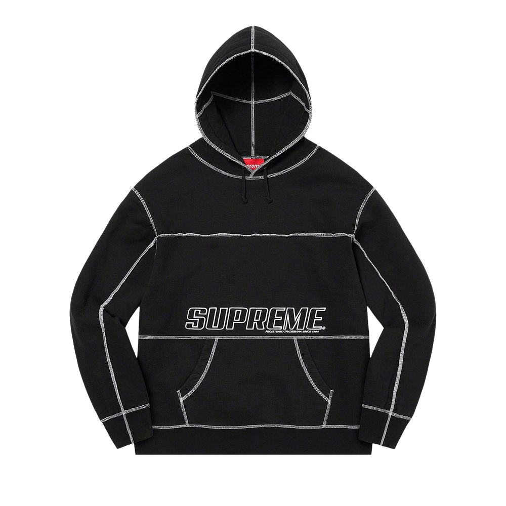 Buy Supreme Coverstitch Hooded Sweatshirt \u0027Black\u0027 