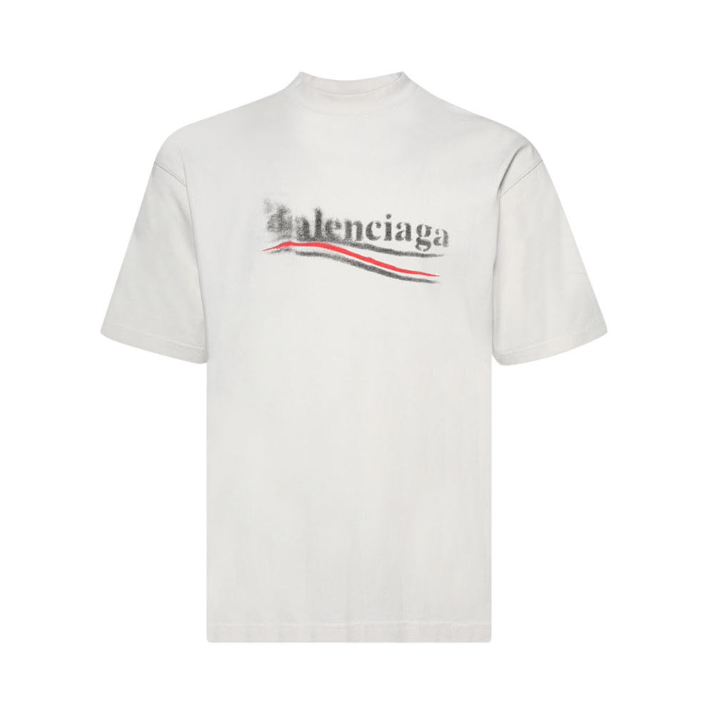 Buy Balenciaga Political Stencil T-Shirt 'Ecru/Black' - 764235