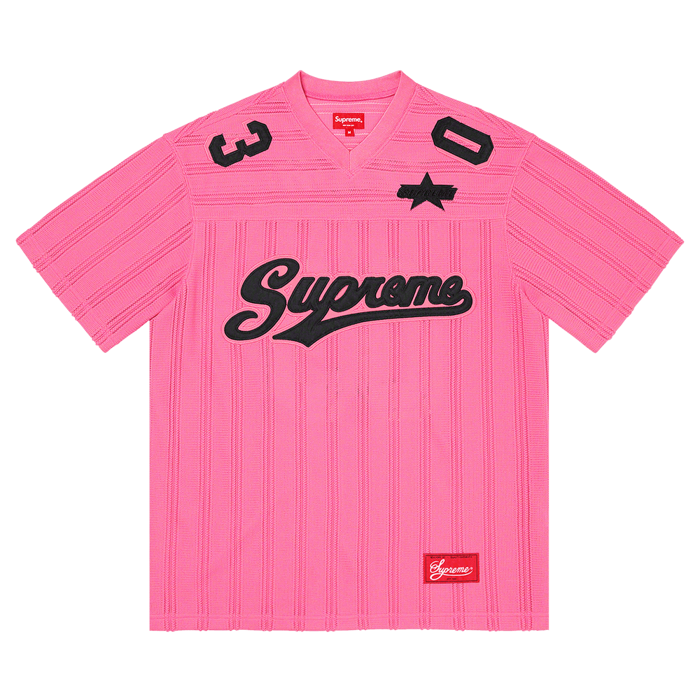 Buy Supreme Mesh Stripe Football Jersey 'Pink' - SS21KN43 PINK | GOAT