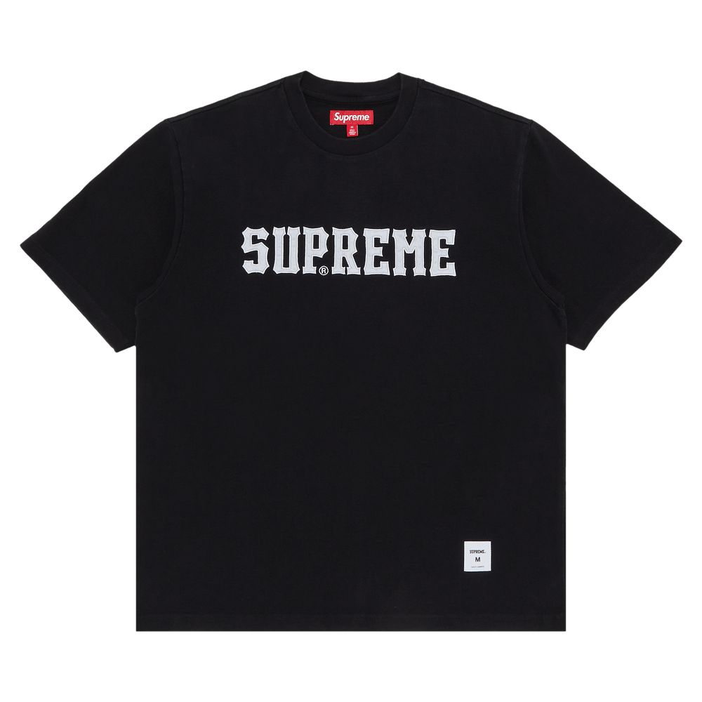 Size xl Supreme Twill Appliqué Short-Sleeve Top 'Black'