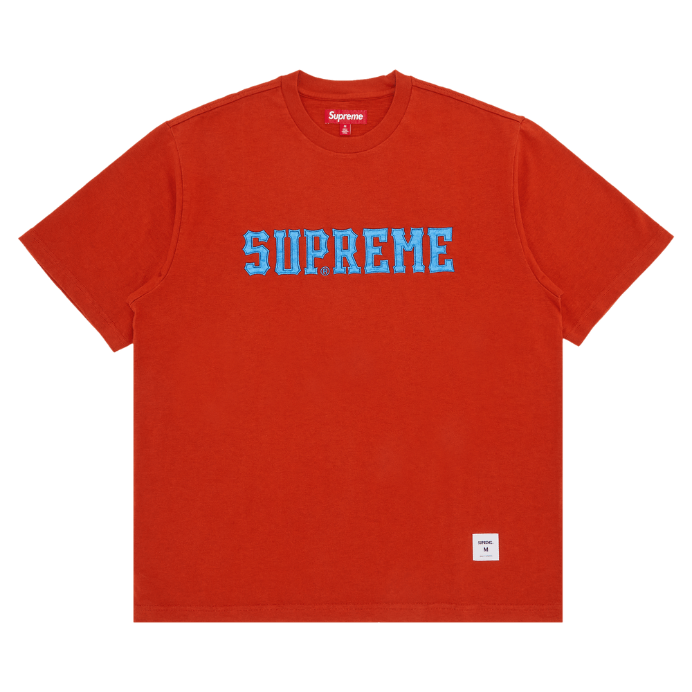 Buy Supreme Twill Appliqué Short-Sleeve Top 'Orange' - FW24KN68