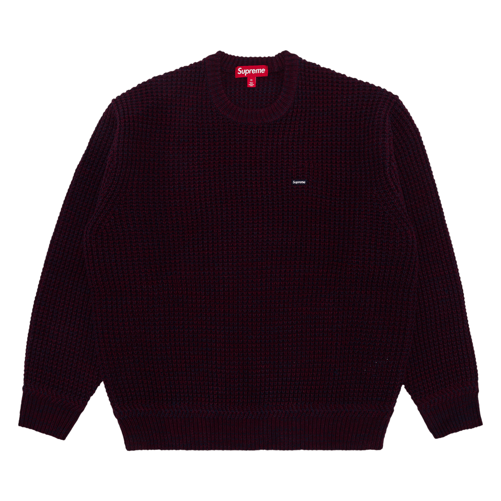 Buy Supreme Waffle Small Box Sweater 'Burgundy M lange' - FW24SK9
